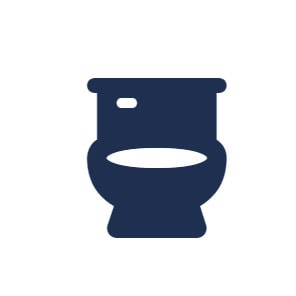 blue icon of toliet
