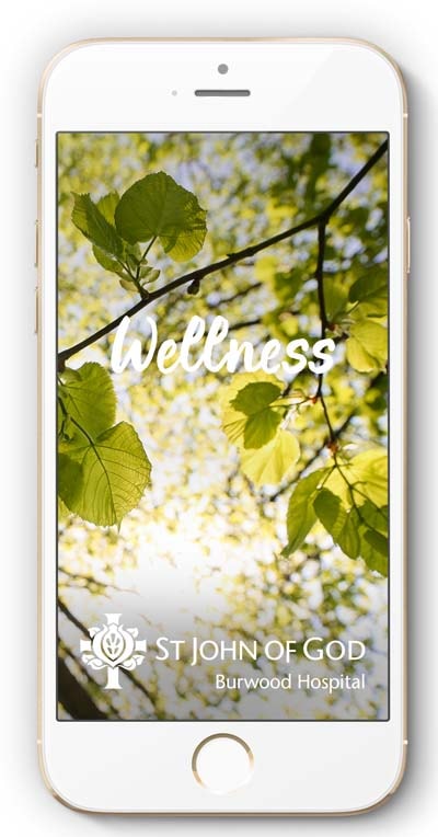 Iphone screen showing the bright Wellness app