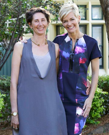 Prof Marie-Paule Austin with Jessica Rowe at the opening of the Mother and Baby Unit