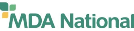 Image of logo for MDA National in green font