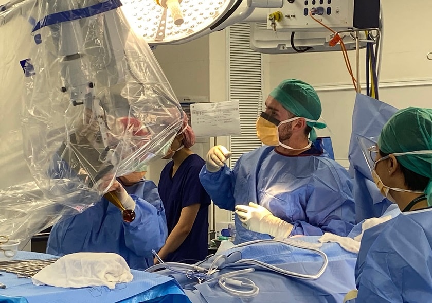 Caregivers in theatre during Intraoperative Radiation Therapy (IORT) treatment at St John of God Subiaco Hospital