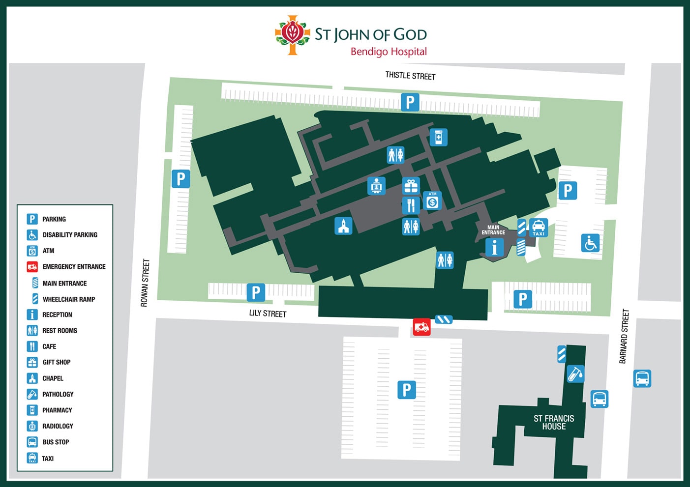 Bendigo Hospital Map