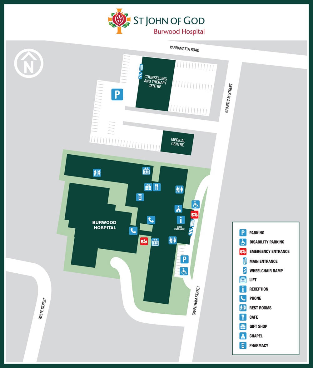 Burwood Hospital Map